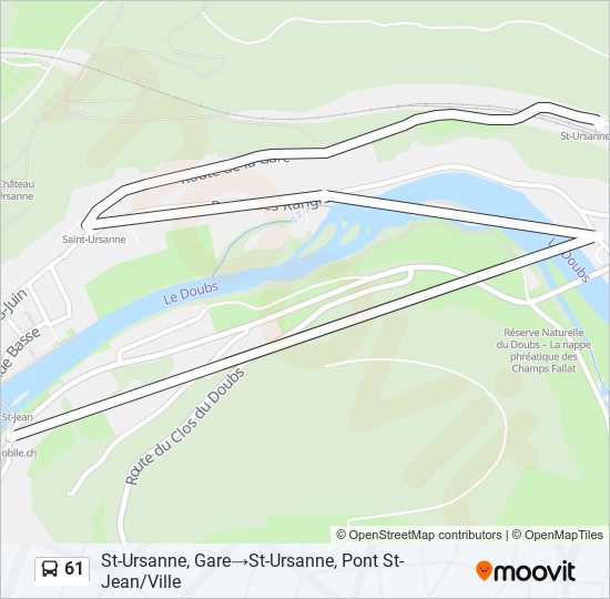 61 bus Line Map