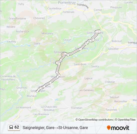62 Bus Line Map