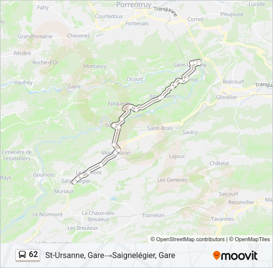 62 Bus Line Map