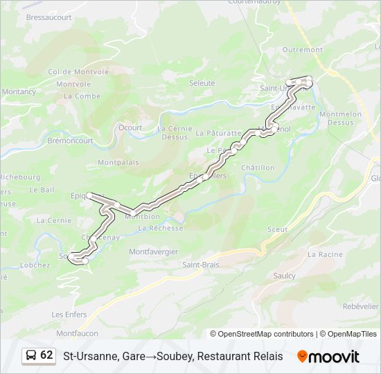 62 Bus Line Map