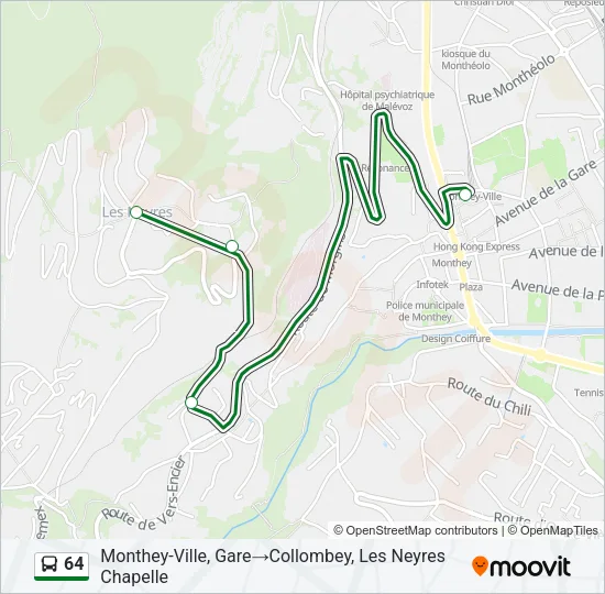 64 Bus Line Map