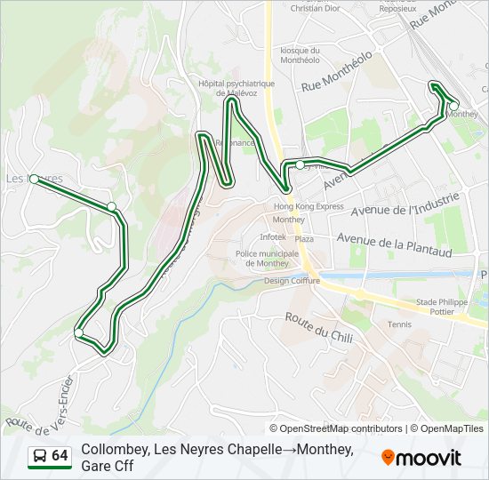 64 Bus Line Map