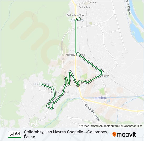 64 Bus Line Map