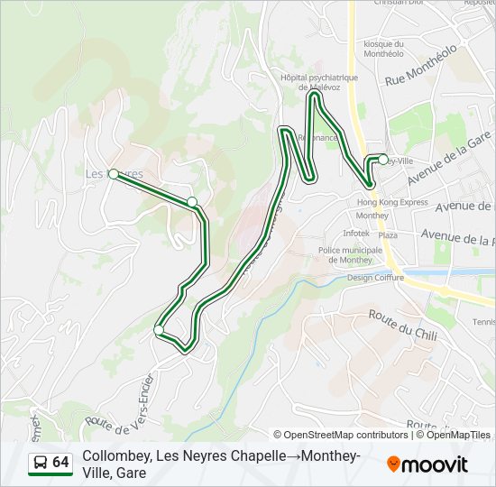 64 Bus Line Map