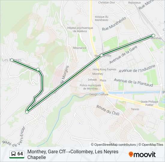 64 Bus Line Map