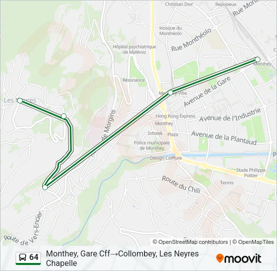64 Bus Line Map