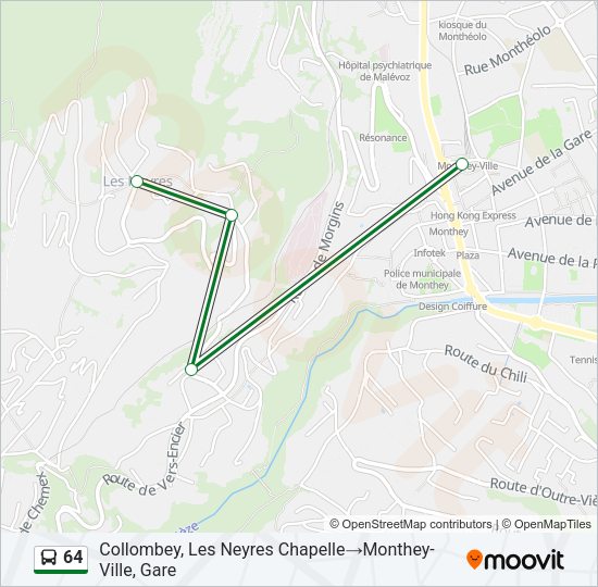64 Bus Line Map