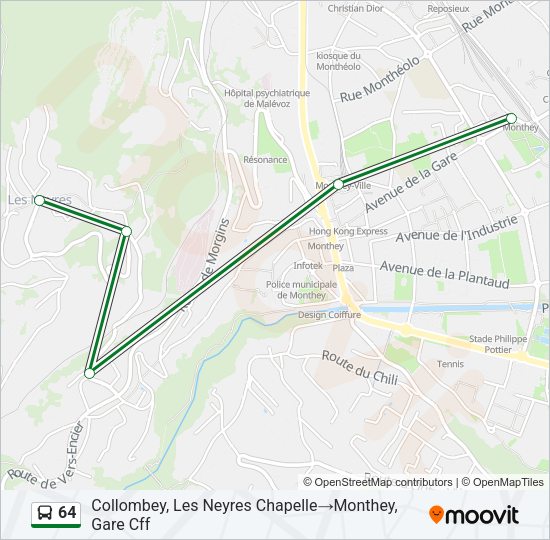 64 Bus Line Map