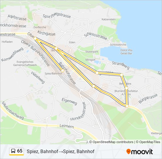 65 bus Line Map