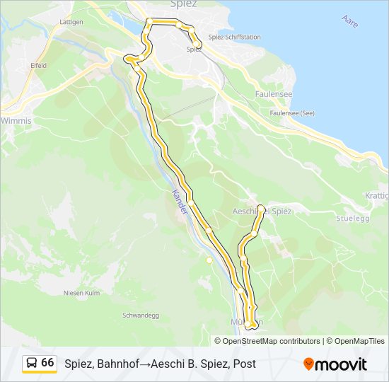 66 Bus Line Map
