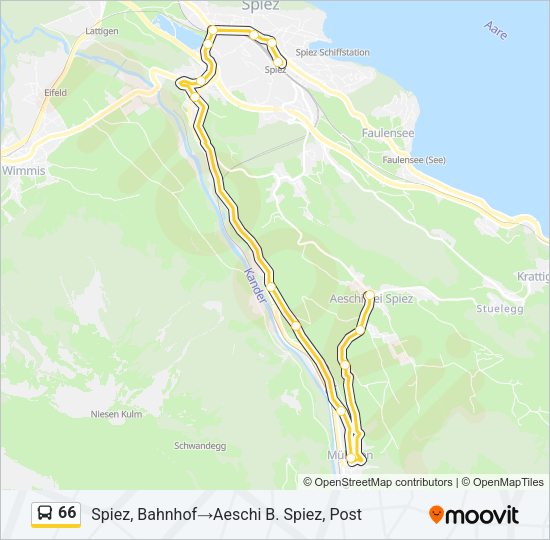 66 Bus Line Map