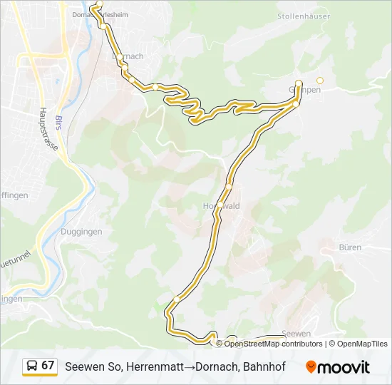 67 Bus Line Map