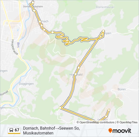 67 Bus Line Map