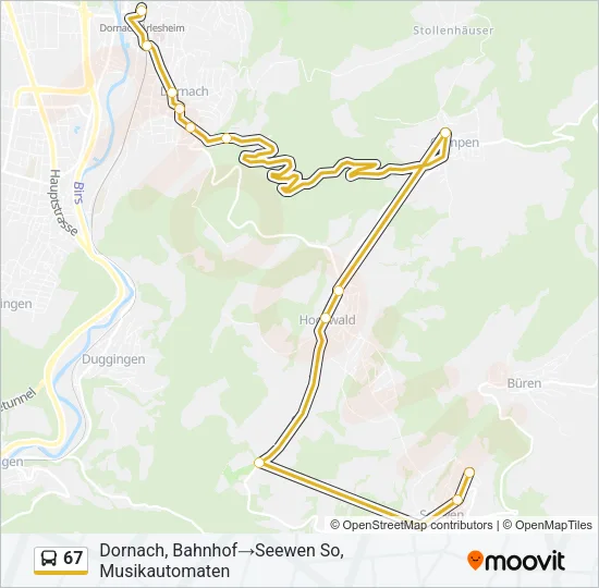 67 Bus Line Map