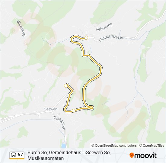 67 Bus Line Map