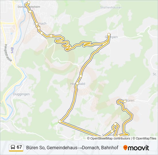67 Bus Line Map