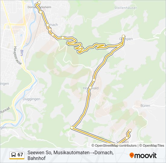 67 Bus Line Map