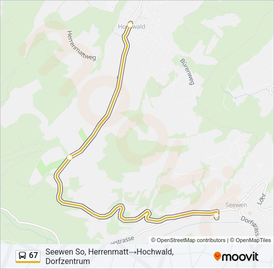 67 Bus Line Map