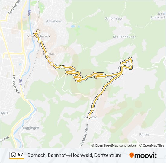 67 Bus Line Map