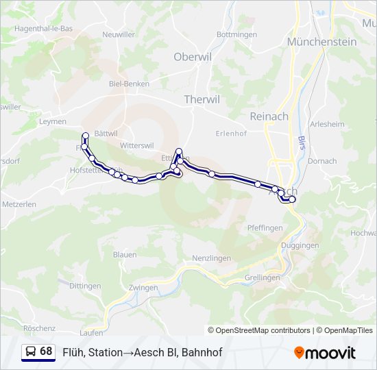 68 Bus Line Map
