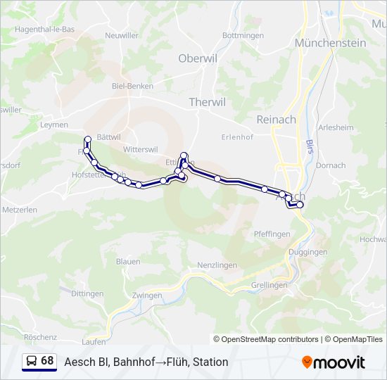 68 Bus Line Map