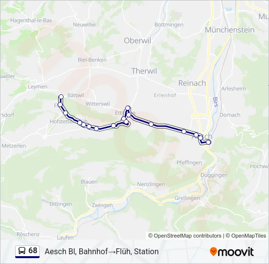 68 Bus Line Map