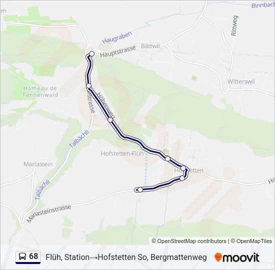 68 Bus Line Map