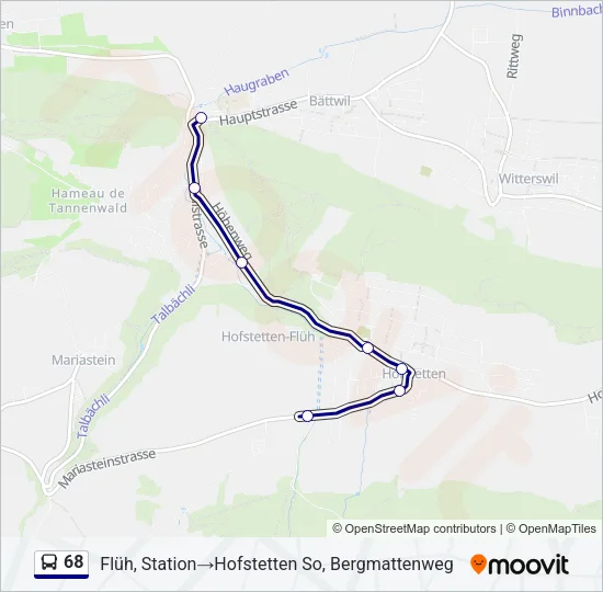 68 Bus Line Map