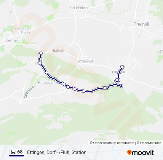 68 Bus Line Map