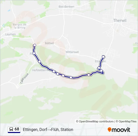 68 Bus Line Map
