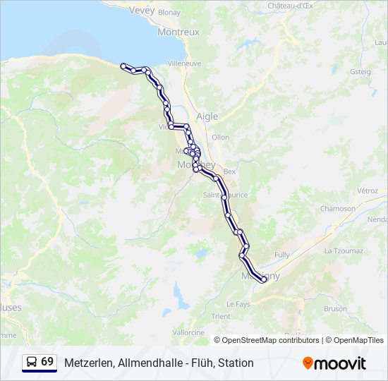 69 bus Line Map