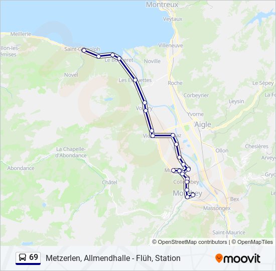 69 bus Line Map