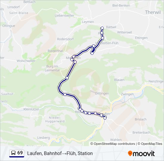 69 Bus Line Map