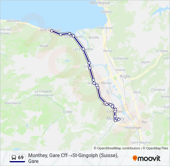 69 Bus Line Map