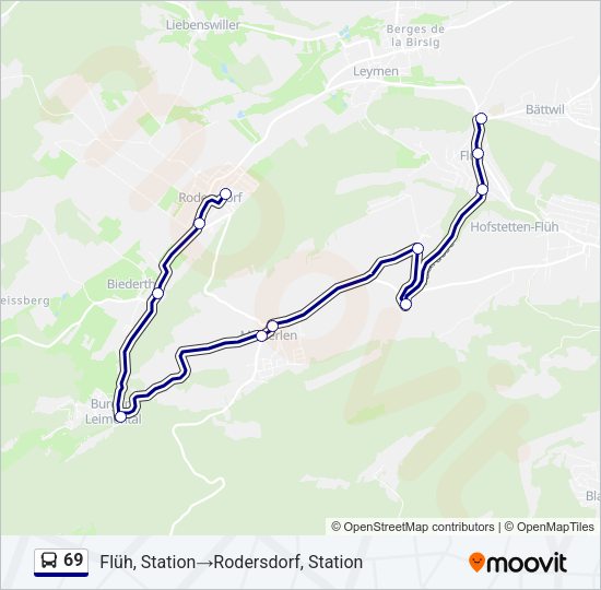 69 Bus Line Map