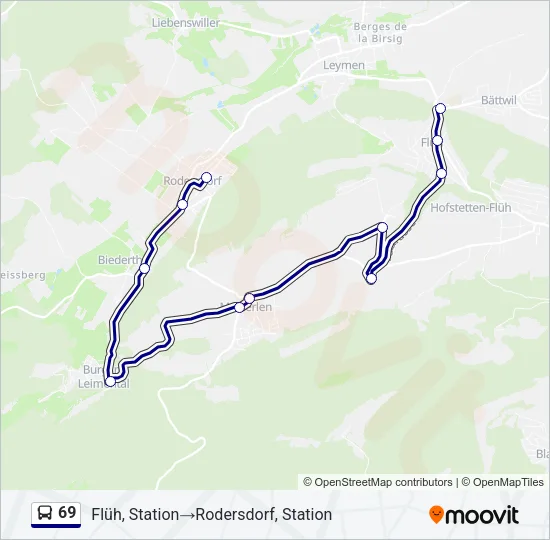 69 Bus Line Map