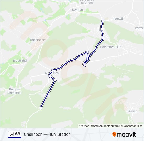 69 Bus Line Map