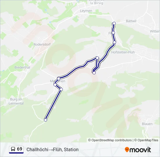69 Bus Line Map