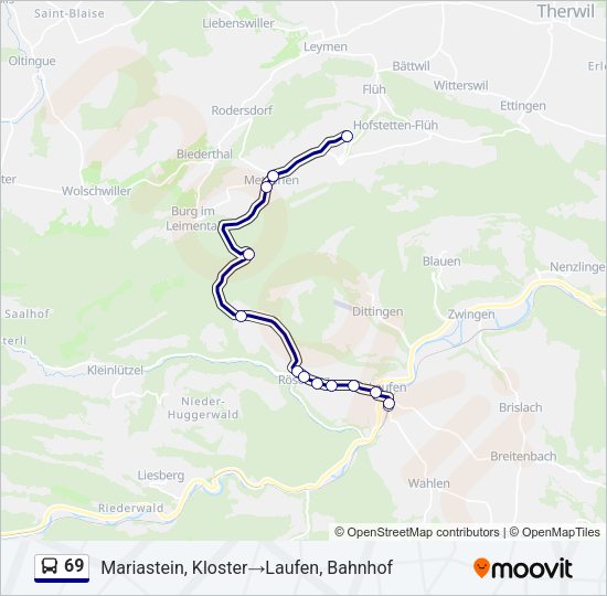 69 Bus Line Map
