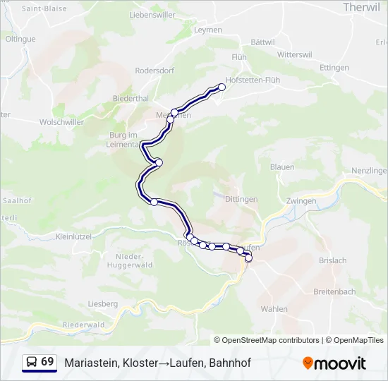 69 Bus Line Map