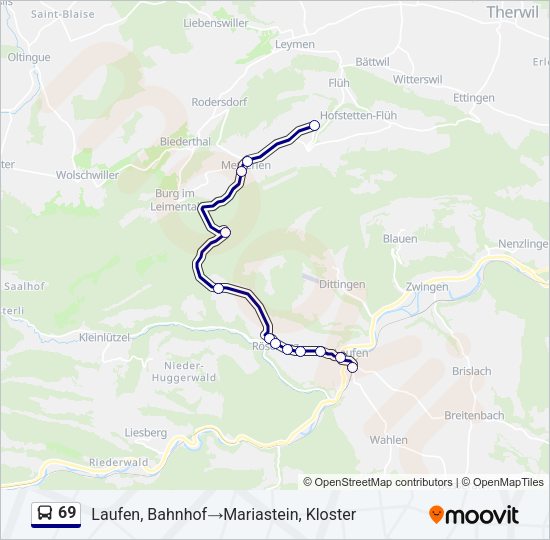 69 Bus Line Map