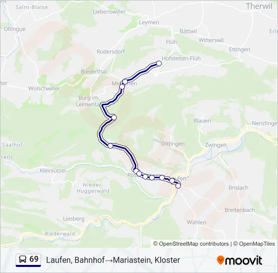 69 Bus Line Map