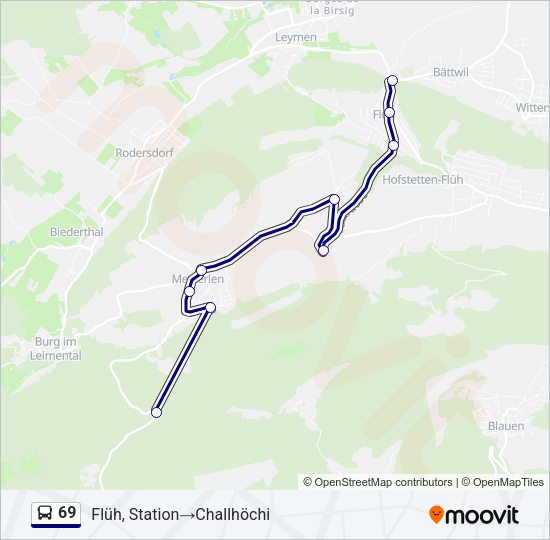 69 Bus Line Map