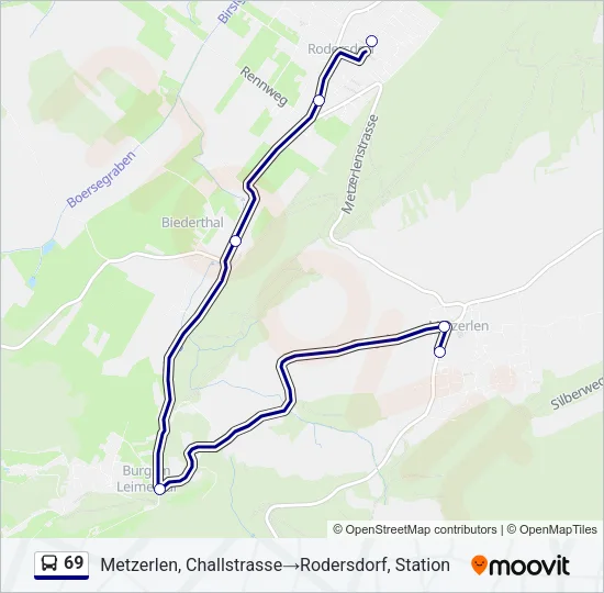 69 Bus Line Map