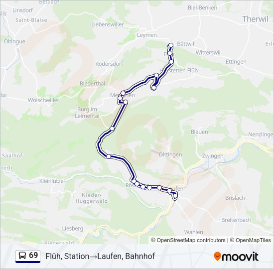 69 Bus Line Map
