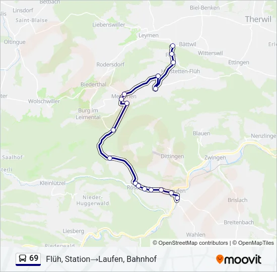 69 Bus Line Map