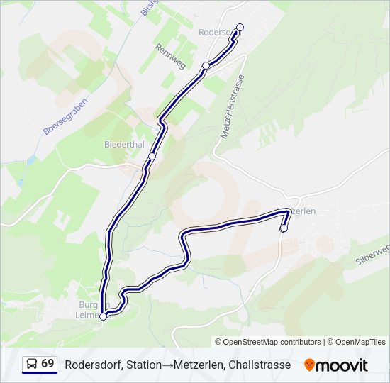 69 Bus Line Map