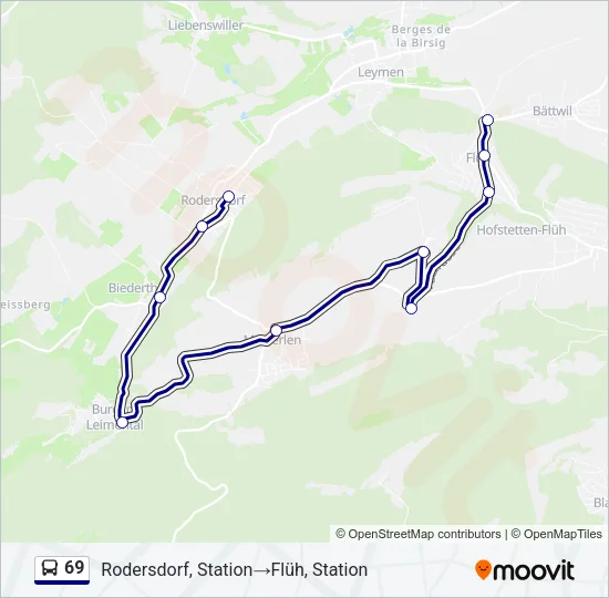 69 Bus Line Map