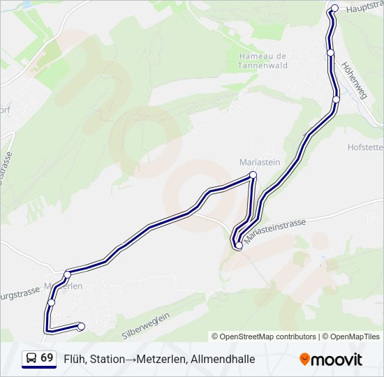 69 Bus Line Map