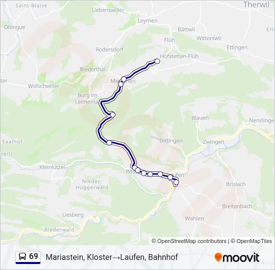 69 Bus Line Map